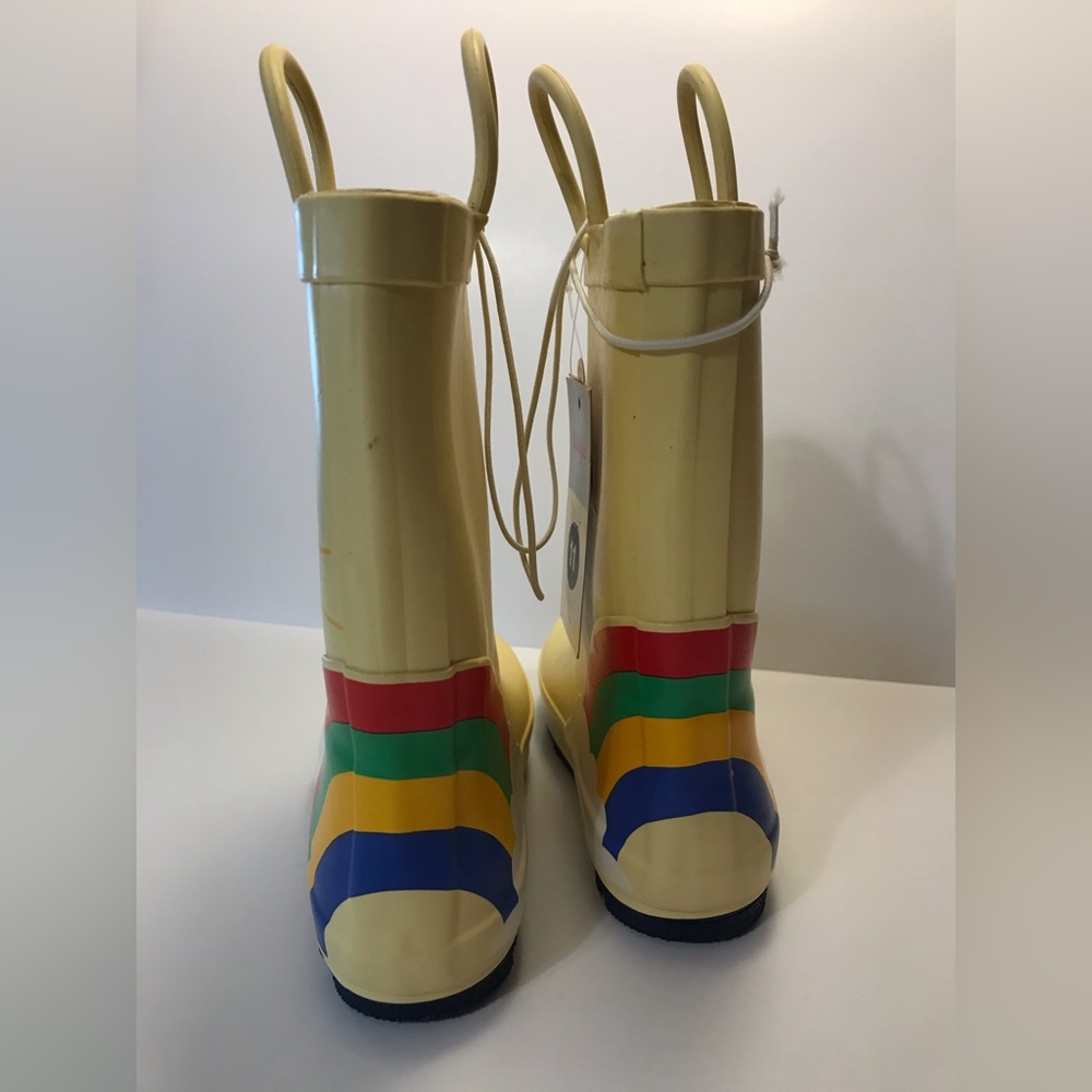 New Children’s Yellow Rain Boots Sunshine Rainbow Shoes size 11 toddler - Picture 6 of 9